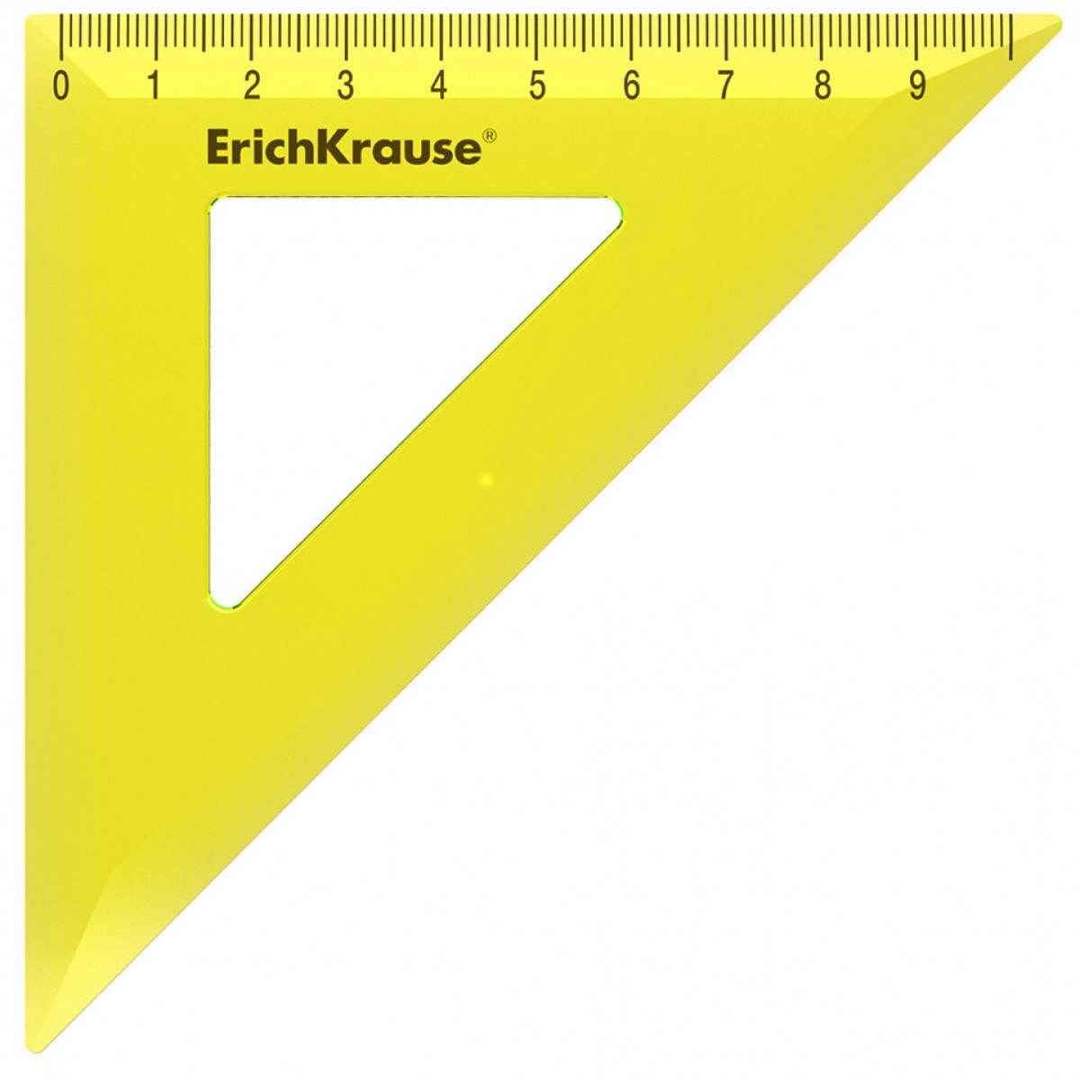 Треугольник пластиковый ErichKrause Neon, 45°/9см, желтый, во флоупаке ,Желтый
