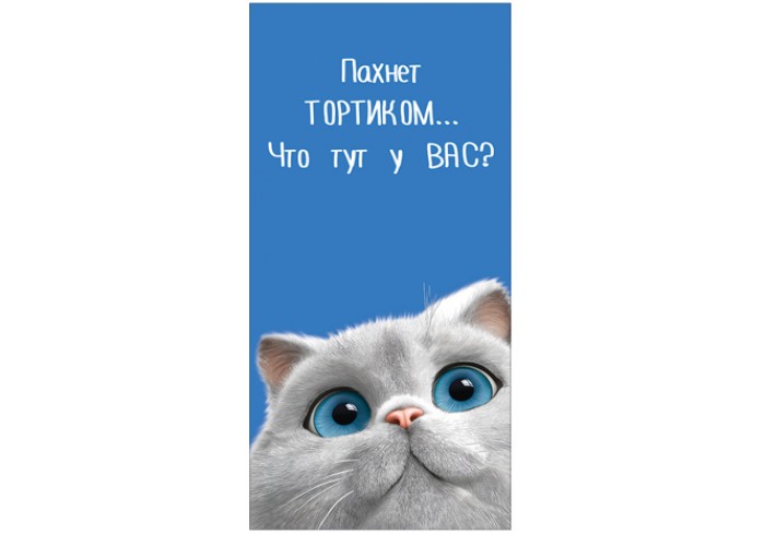 Конверт для денег ПАХНЕТ ТОРТИКОМ… ЧТО ТУТ В ВАС? (кот), 84*168мм