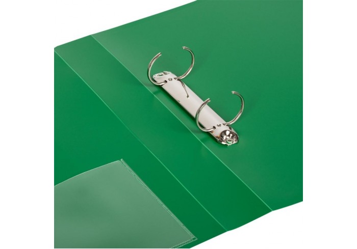 Папка на 2-х кольцах пласт.,  диаметр кольца 35мм, корешок 42мм А4 ATTACHE 0,7мм, зеленая