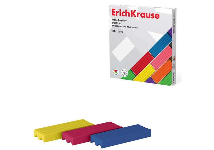 Пластилин классический ErichKrause 10 цветов, 160 г