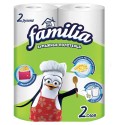 Полотенца бумажные двухслойные, 2 рулона (2 х 9,6 метра), FAMILIA 