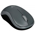 Мышь беспроводная LOGITECH M185, 2 кнопки + 1 колесо-кнопка, оптическая, черно-серая