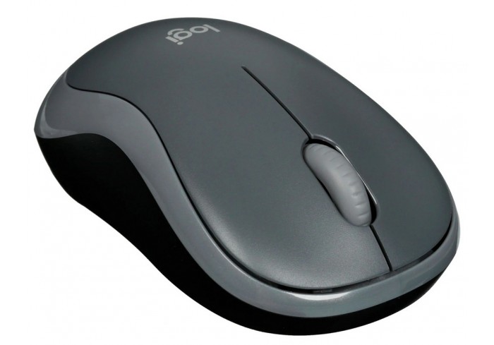 Мышь беспроводная LOGITECH M185, 2 кнопки + 1 колесо-кнопка, оптическая, черно-серая