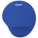 Коврик для мыши с подушкой под запястье SONNEN, полиуретан+лайкра, 250х220х20мм, синий,