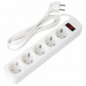 Сетевой фильтр 1,8м, 5 розеток, SONNEN SPW-185, с заземлением, выключатель, 10 А, белый,