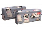 Пенал квадро с двумя отделениями ErichKrause 210x100x50мм Chilling Dog ,Серый