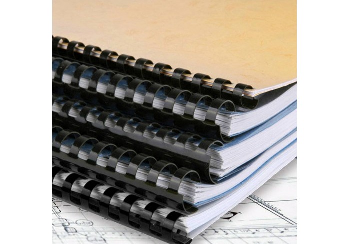 Пружины пластиковые для переплета, КОМПЛЕКТ 100 шт., 10 мм (для сшивания 41-55 л.), черные, BRAUBERG