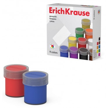 Гуашь ErichKrause 9 цветов по 17 мл
