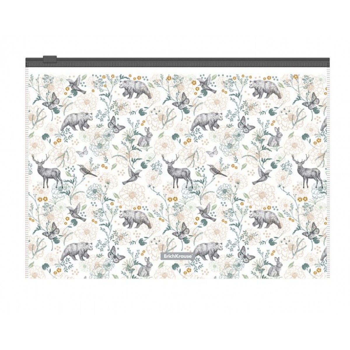 Папка-конверт на молнии Zip пластиковый ErichKrause® Natural Life, B5, 289х214мм,  0.16мм.