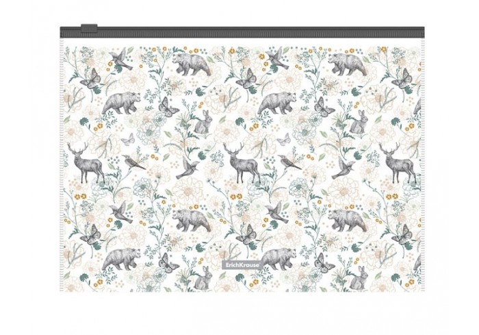 Папка-конверт на молнии Zip пластиковый ErichKrause® Natural Life, B5, 289х214мм,  0.16мм.