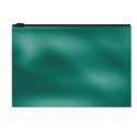 Папка-конверт на молнии Zip пластиковый ErichKrause® Glossy Ice Metallic, B5,непрозрачный, бирюзовый