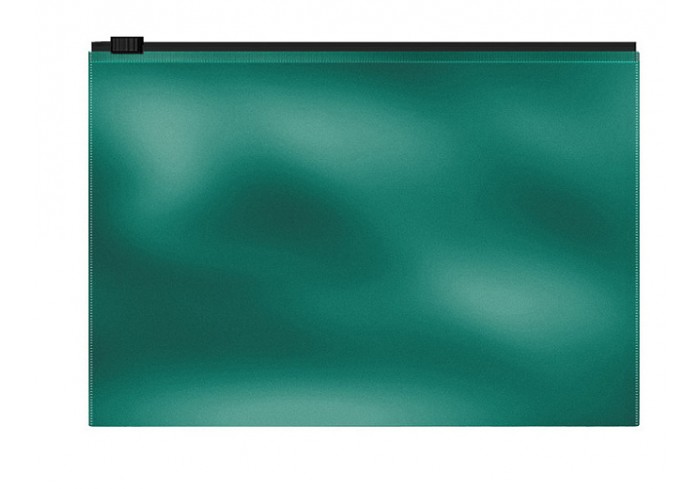 Папка-конверт на молнии Zip пластиковый ErichKrause® Glossy Ice Metallic, B5,непрозрачный, бирюзовый