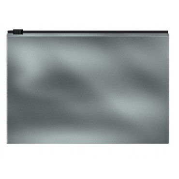 Папка-конверт на молнии Zip пластиковый ErichKrause® Glossy Ice Metallic, B5, непрозрачный, серебрян