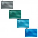 Папка-конверт на молнии Zip пластик.ErichKrause Glossy Ice Metallic, Card Size, непрозрачн,112х80мм,