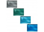 Папка-конверт на молнии Zip пластик.ErichKrause Glossy Ice Metallic, Card Size, непрозрачн,112х80мм,