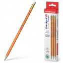 Чернографитный карандаш пластиковый ErichKrause Standard triangle 101 Orange, трехгранный, с ластико