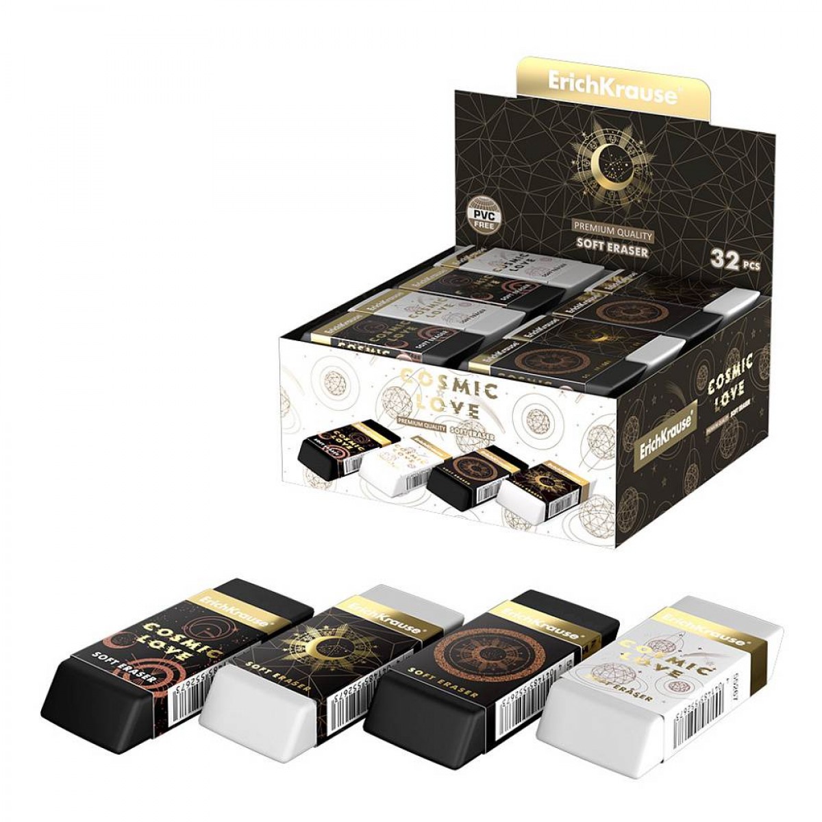 Ластик ErichKrause Magic Sky из термопластичной резины ТПР, Размер 60 х 25 х 10 мм.