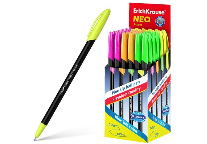 Ручка шариковая ErichKrause Neo® Stick Accent 0.7, Super Glide Technology, цвет чернил синий