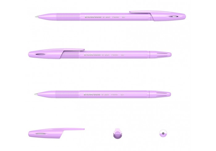 Ручка шар.ErichKrause R-301 Stick Pastel 0.7, линия 0,35, непрозр.6-гран.корпус пастел.цветов, СИНЯЯ