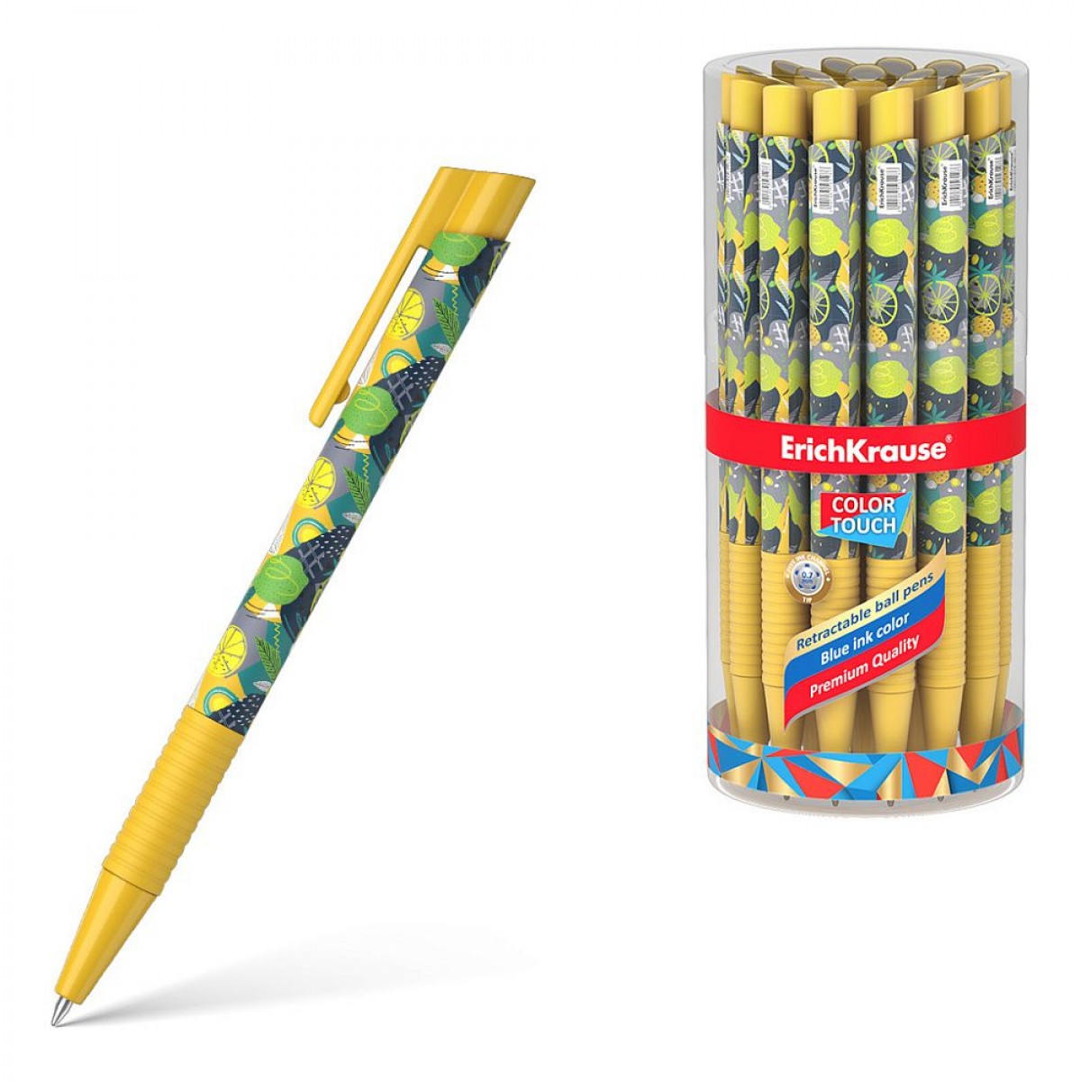 Ручка шарик.автомат.с резин.хватом ErichKrause ColorTouch Matic&Grip Lime 0.7, 0,35мм, цвет чернил с