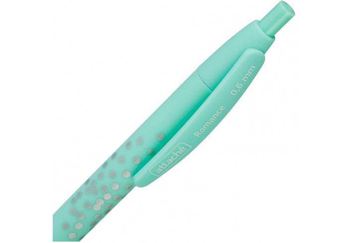 Ручка шариковая автомат. Attache Romance Soft touch,зеленый корпус,синий стержень, 107мм масляный