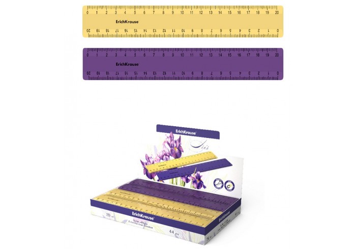 Линейка пластиковая ErichKrause Iris, 20см, ассорти из 2 цветов