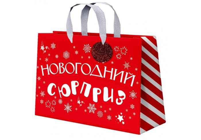 Пакет подарочный (1 шт.) новогодний, 27х11х20 см, 