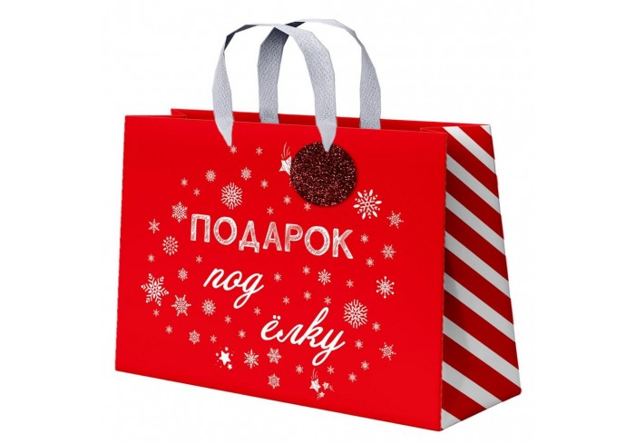 Пакет подарочный (1 шт.) новогодний, 27х11х20 см, 