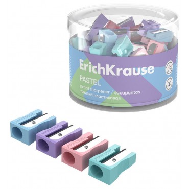 Точилка пластиковая ErichKrause EasySharp, Pastel, ассорти
