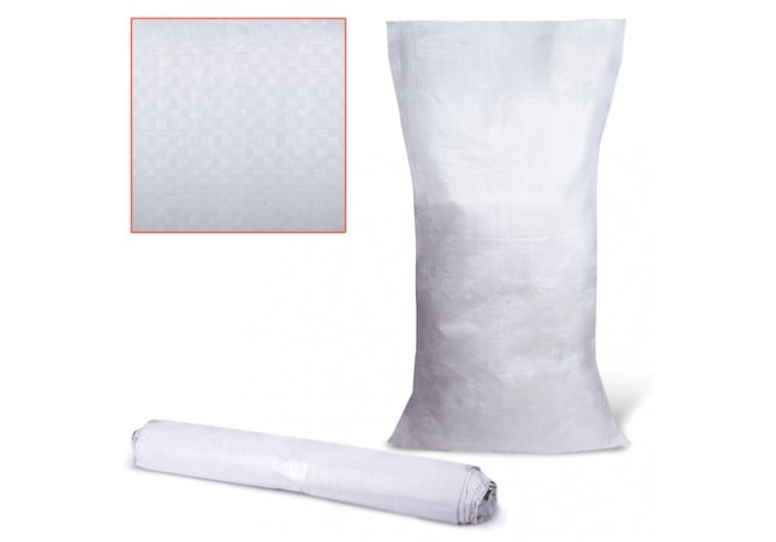 Мешок полипропиленовый до 50 кг,  105х55 см, вес 72 г, без вкладыша, белый