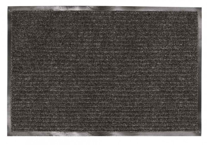 Коврик входной ворсовый влаго-грязезащитный LAIMA, 90х120 см, ребристый, толщина 7 мм, черный
