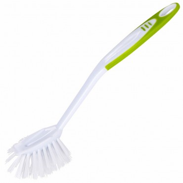 Щетка для мытья посуды ЛЮБАША, 25 см, пластик, ручка с ПВХ-покрытием,