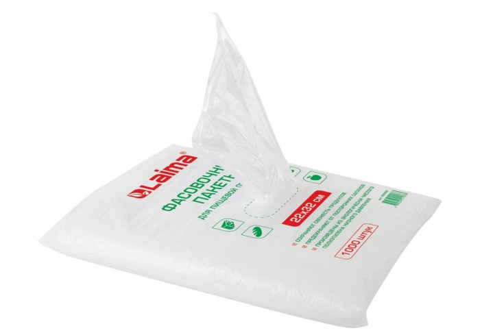 Пакеты фасовочные 22х32 см, КОМПЛЕКТ 1000 шт., ПНД, 8 мкм, евроупаковка, LAIMA,