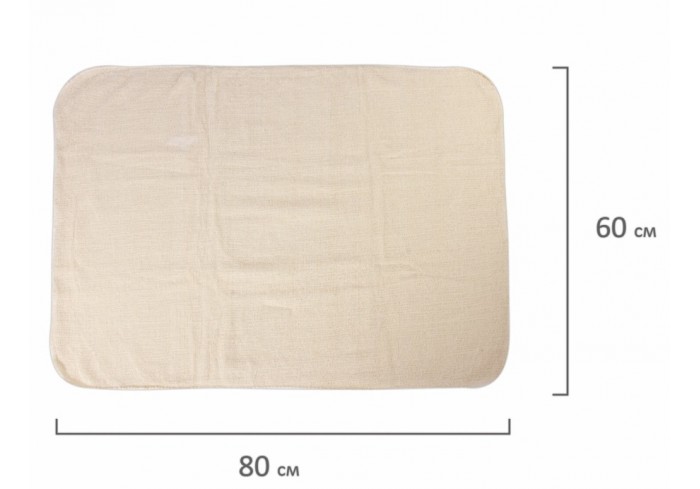 Тряпка для пола 60х80 см, трехслойная, нитепрошивная (НЕТКОЛ), 360 г/м2, светлая, 100% хлопок, LAIMA