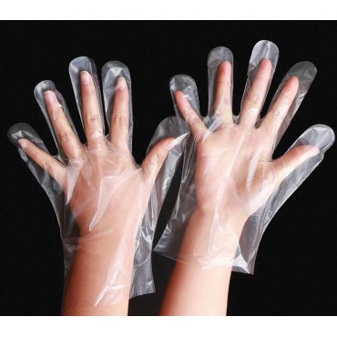 Перчатки полиэтиленовые, КОМПЛЕКТ 50 пар (100 шт.), размер М (средний) 6 микрон, LAIMA,