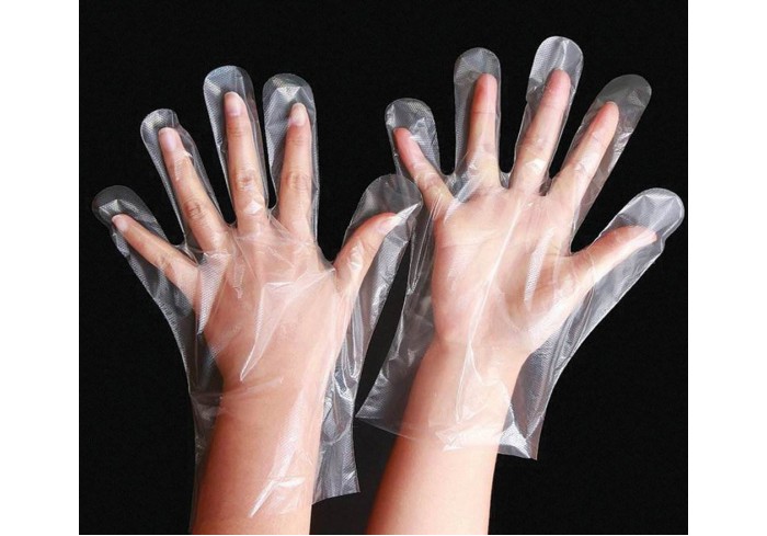 Перчатки полиэтиленовые, КОМПЛЕКТ 50 пар (100 шт.), размер М (средний) 6 микрон, LAIMA,