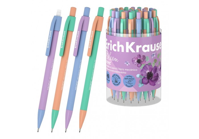 Карандаш механический ErichKrause Tropic Pastel Bloom 0.5 мм, НВ