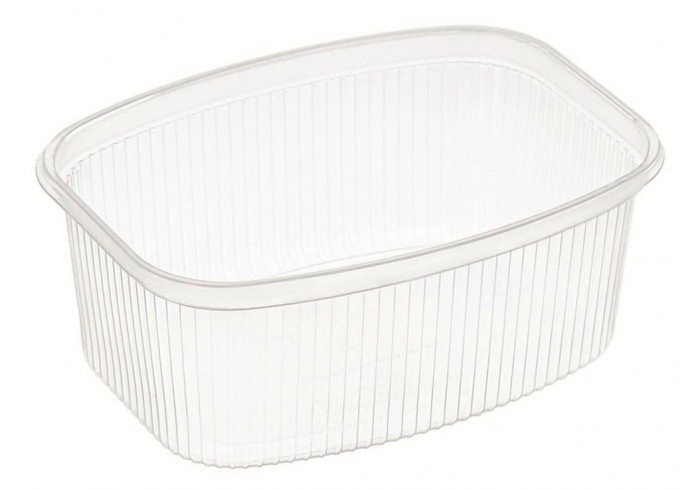 Одноразовый контейнер 500 мл, КОМПЛЕКТ 100 шт., БЕЗ КРЫШКИ, 138х102 мм, прозрачные, ПП, ЮПЛАСТ