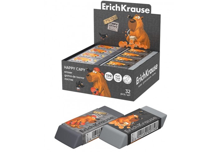 Ластик ErichKrause Капибара, 60 х 25 х 10 мм