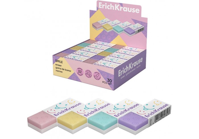 Ластик ErichKrause УЛЫБКА, 50 х 20 х 10 мм