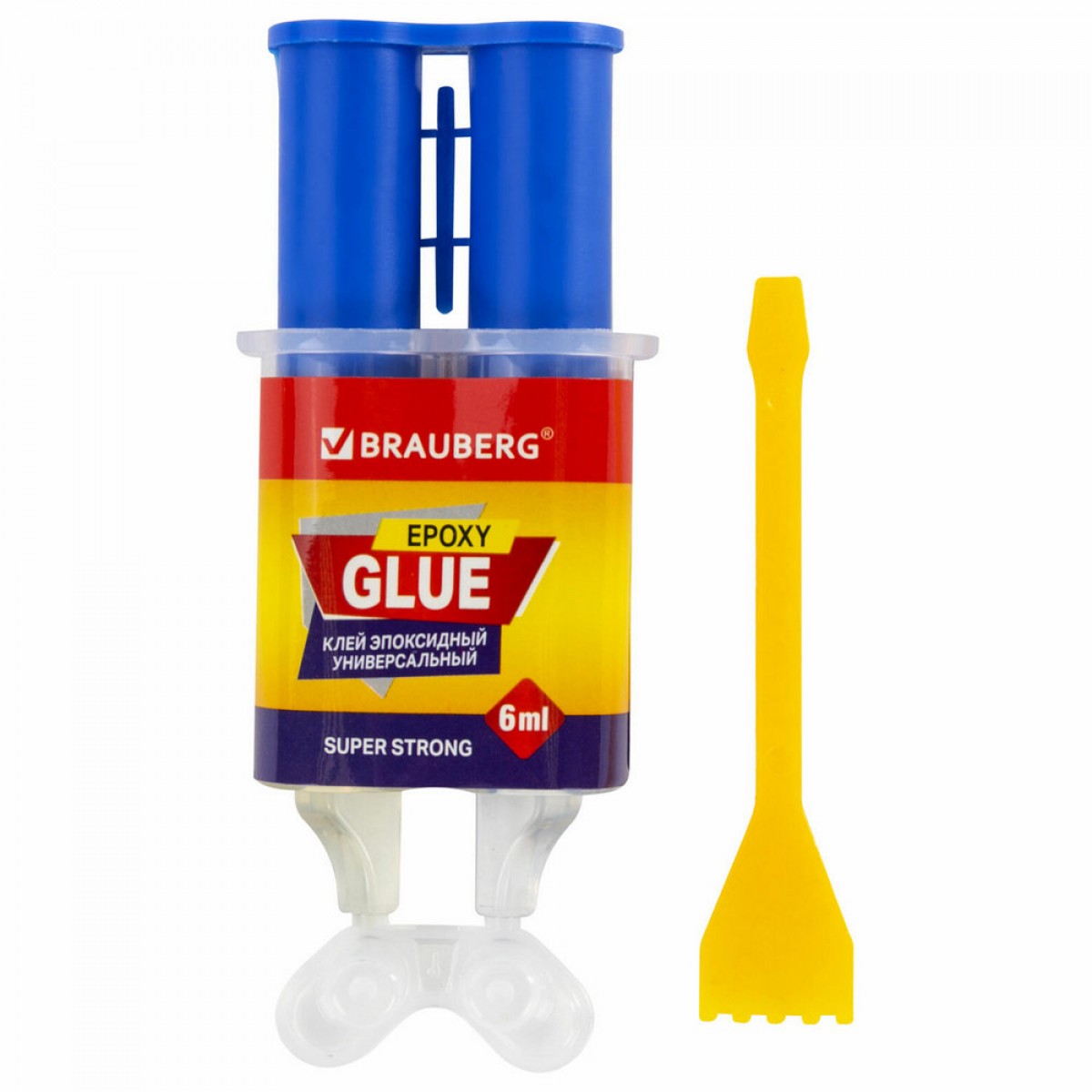 Клей универсальный эпоксидный шприц (смола+отвердитель) 3+3 мл суперпрочный, BRAUBERG EXTRA,
