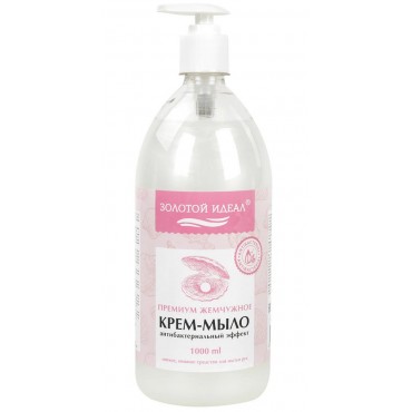 Мыло-крем жидкое с АНТИБАКТЕРИАЛЬНЫМ ЭФФЕКТОМ 1 л ЗОЛОТОЙ ИДЕАЛ 