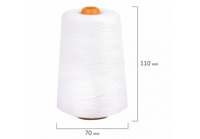 Нить лавсановая для прошивки, БЕЛАЯ диаметр 1 мм, 1000 м, ЛШ 210, BRAUBERG ORIGINAL,