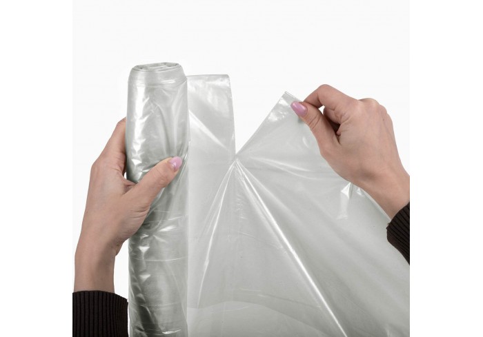 Мешки для мусора прозрачные ЭКОНОМ, 240 л, в рулоне 10 шт., ПВД, 40 мкм, 90х140 см,