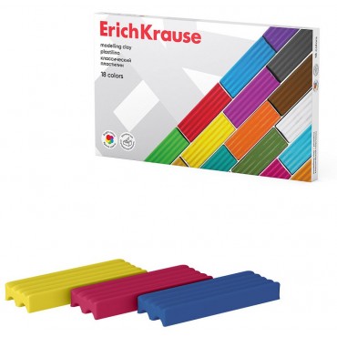 Пластилин классический ErichKrause 18 цветов, 288 г
