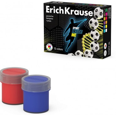 Гуашь ErichKrause Sport DNA 12 цветов по 20 мл