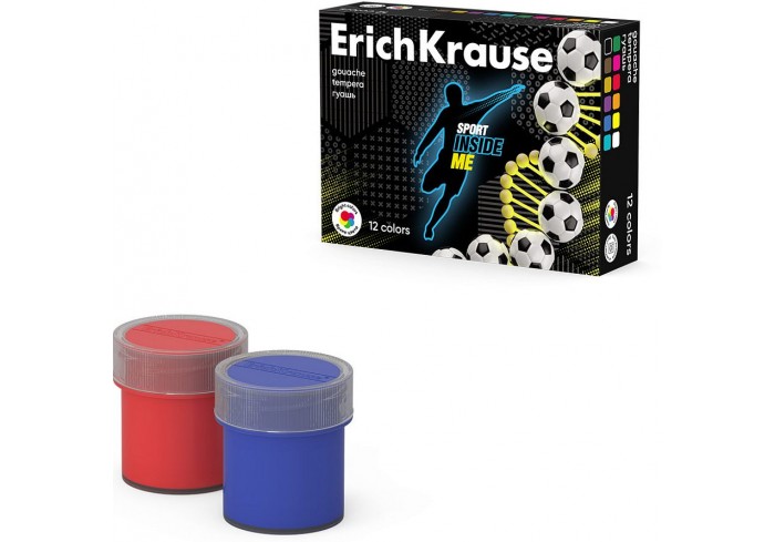 Гуашь ErichKrause Sport DNA 12 цветов по 20 мл