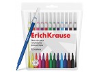 Фломастеры ErichKrause в тонком корпусе 12 цветов, смываемые