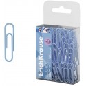Скрепки металлические с виниловым покрытием ErichKrause Manga, 28мм, серо-голубой (в пэт-боксе по 10