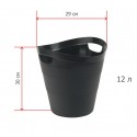 Корзина офисная цельная 12л пластик, черная с ручками Uniplast КХУ-10